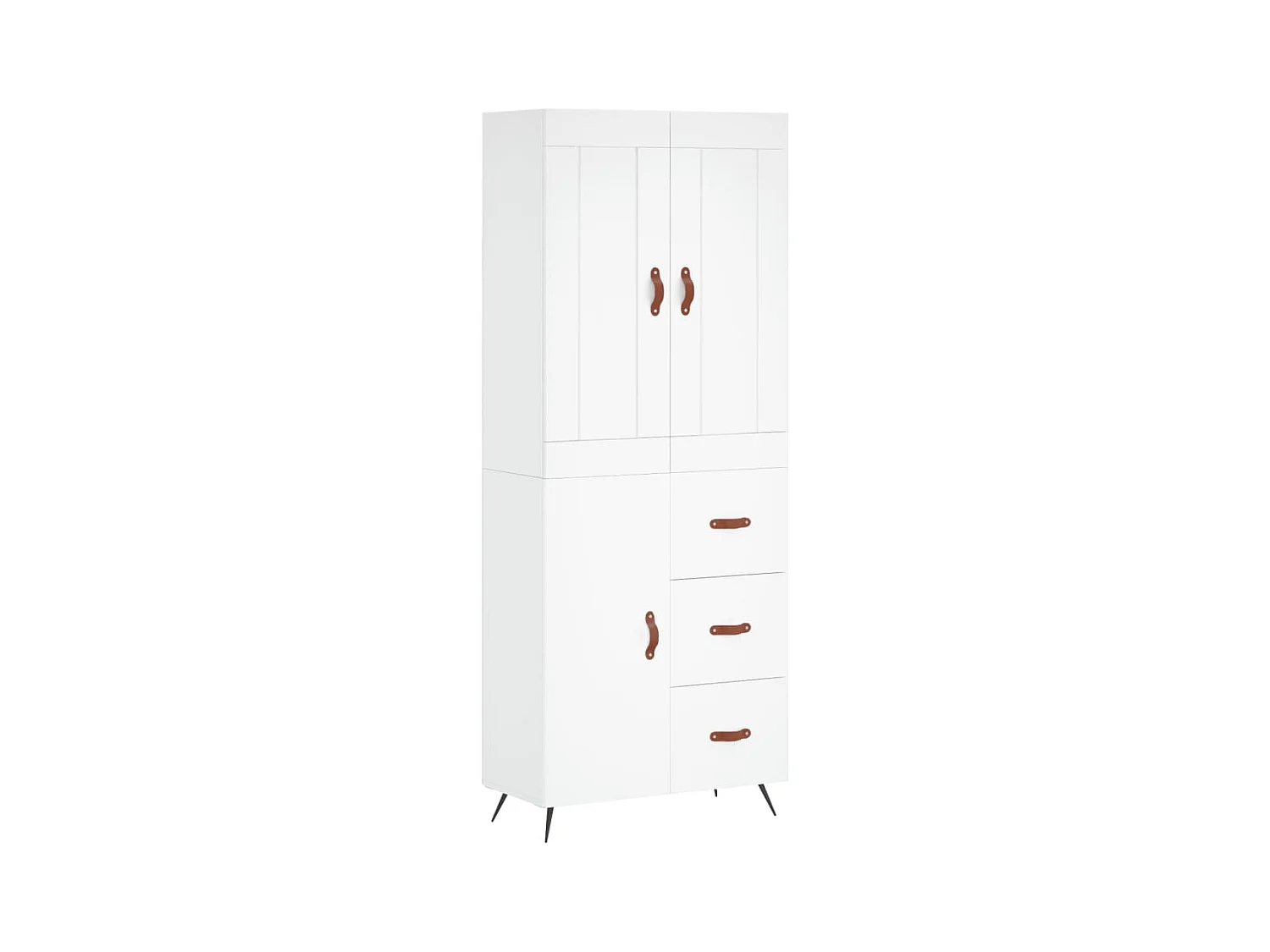 Wit hoog dressoir 69,5x34x180 cm Technisch hout
