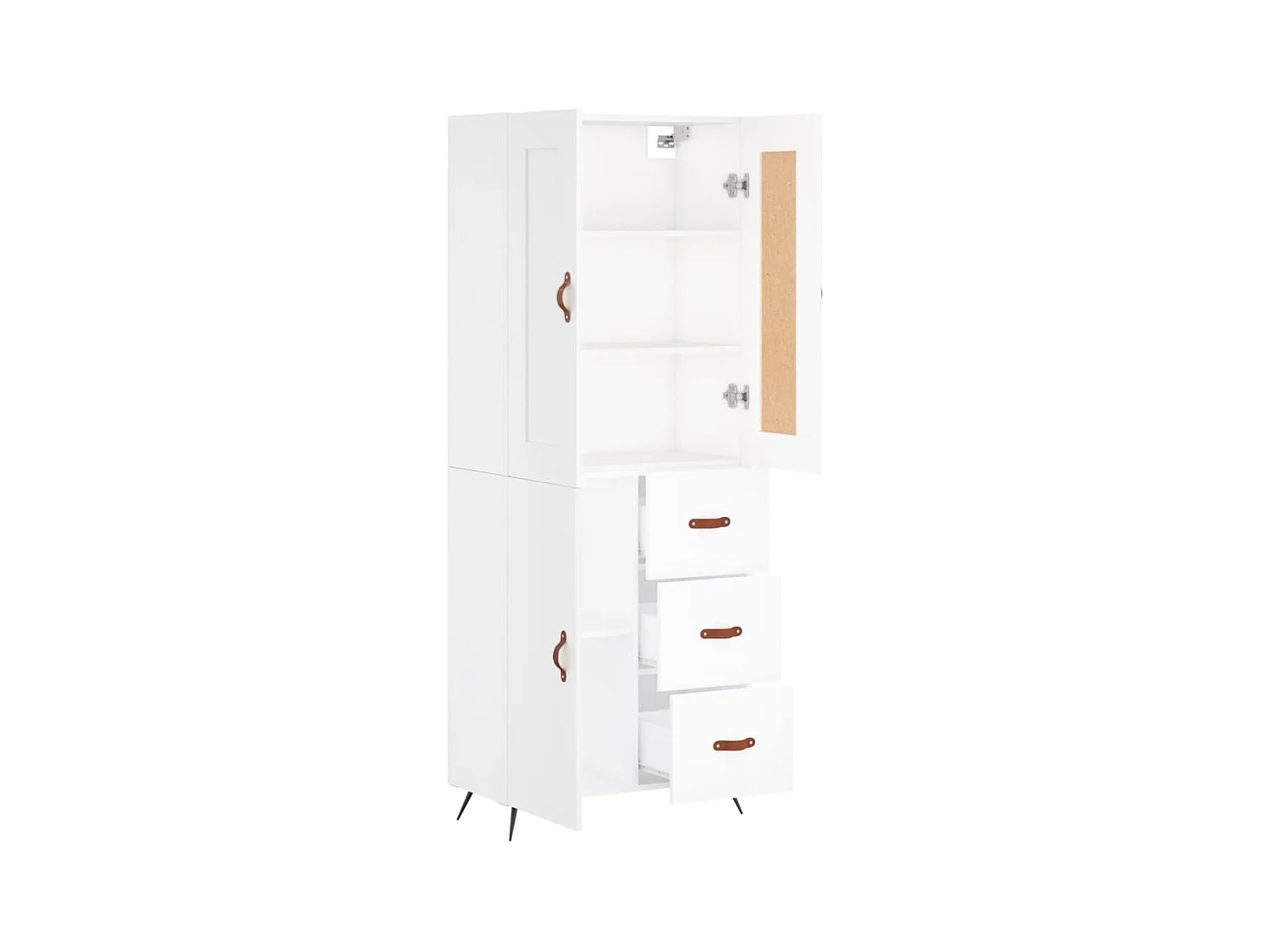 Wit hoog dressoir 69,5x34x180 cm Technisch hout