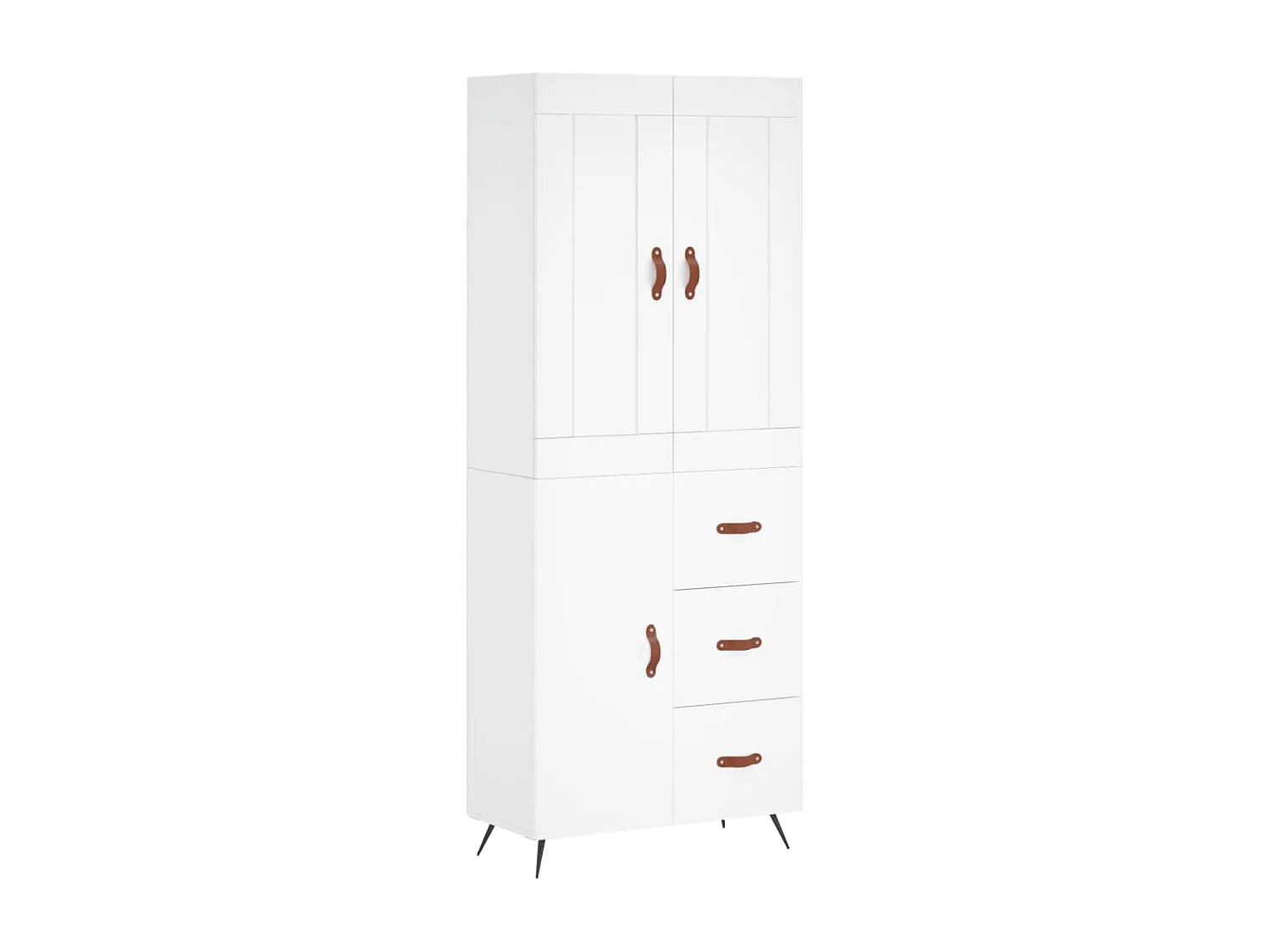 Credenza alta bianca 69,5x34x180 cm Legno ingegnerizzato