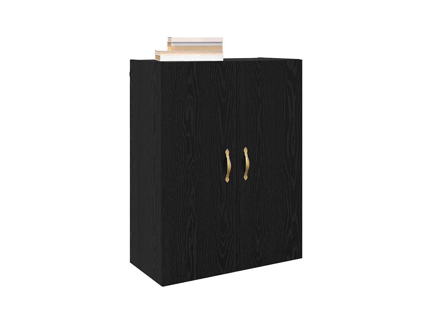 Mobiletto a parete in rovere nero 69,5 x 34 x 90 cm in legno ingegnerizzato