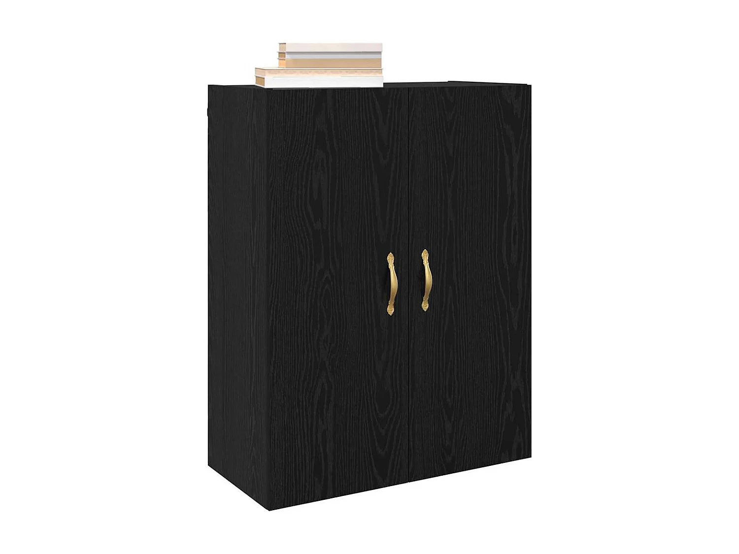 Mobiletto a parete in rovere nero 69,5 x 34 x 90 cm in legno ingegnerizzato