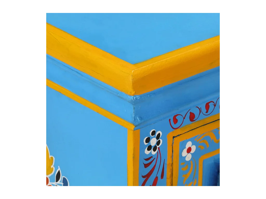 Buffet Bois massif de manguier Peinture manuelle turquoise