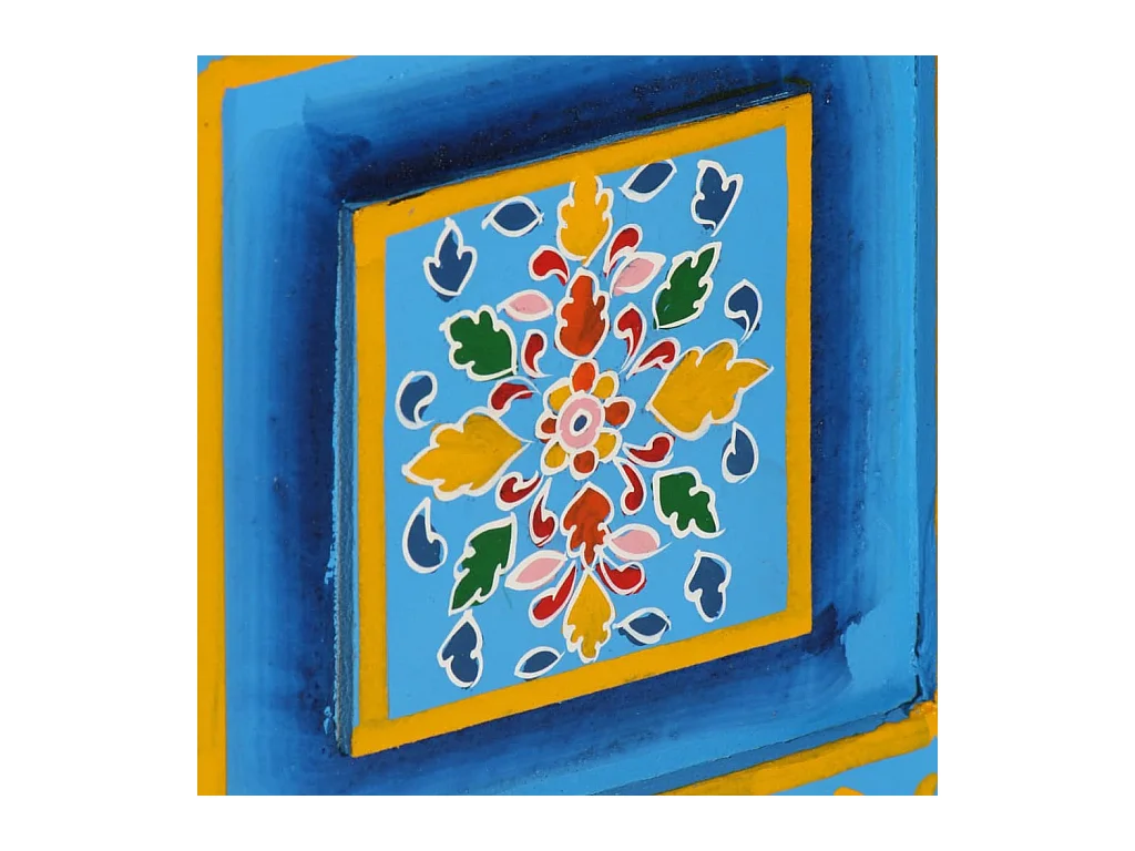 Buffet Bois massif de manguier Peinture manuelle turquoise