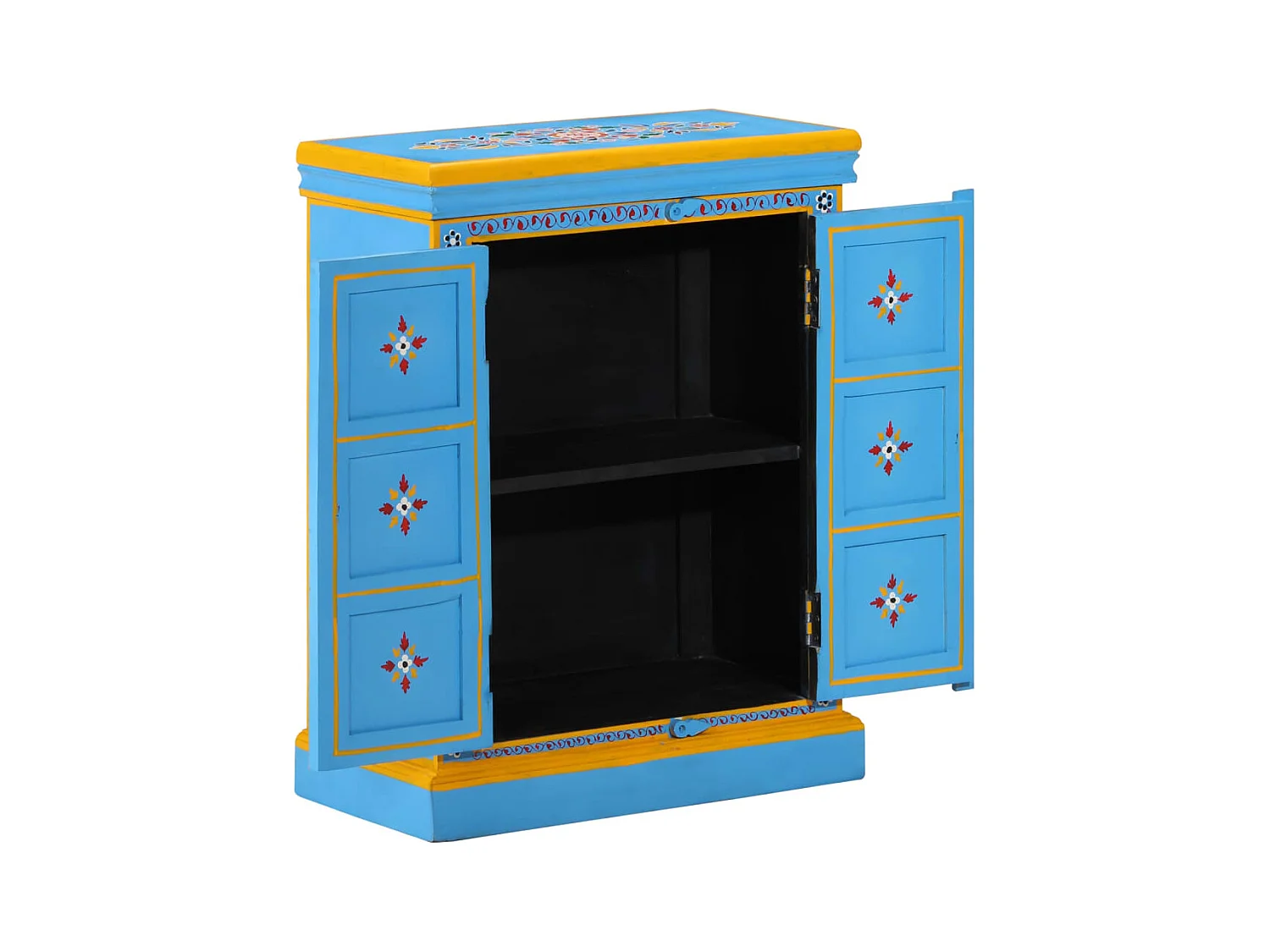 Aparador Madera maciza de mango Pintado a mano color turquesa