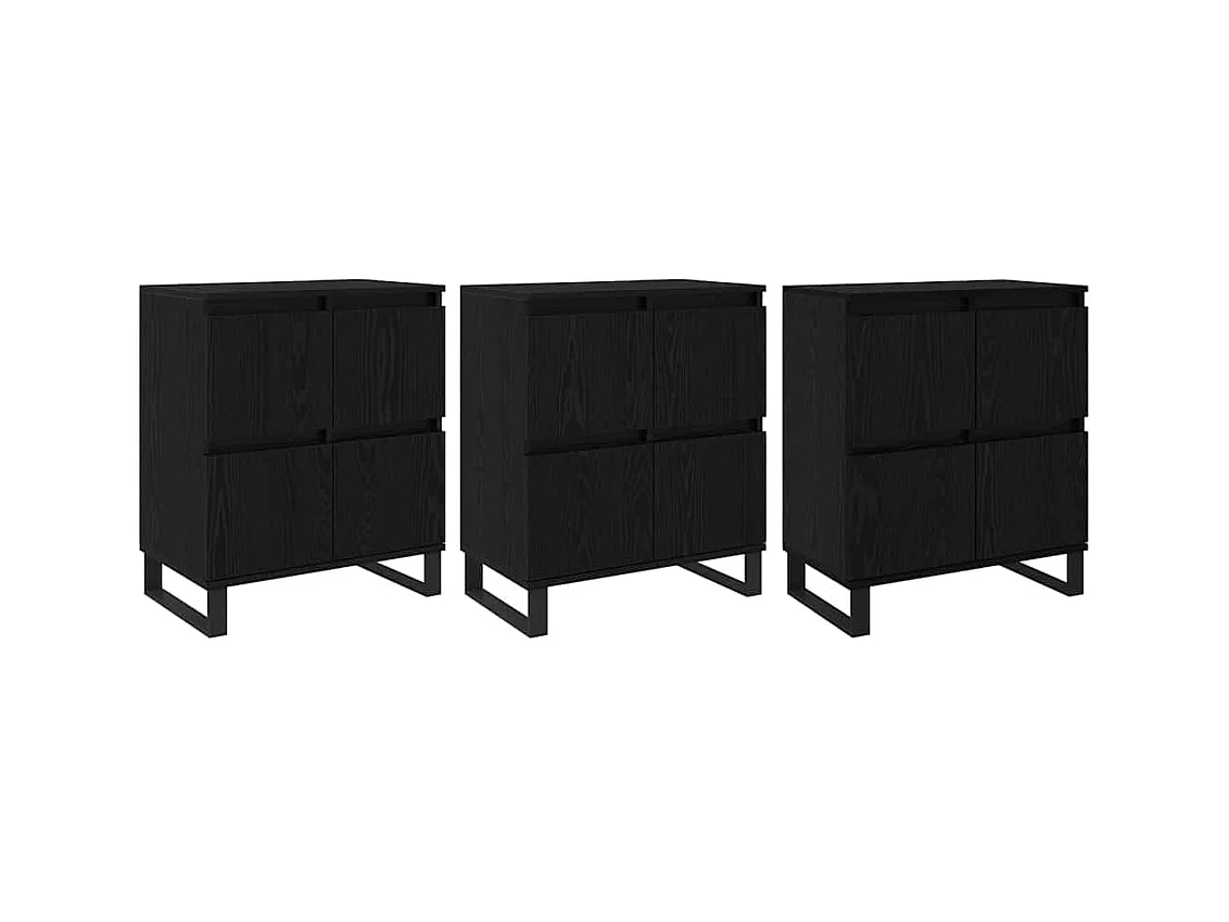 Buffets 3 pcs Chêne noir 180 x 35 x 70 cm Bois d'ingénierie