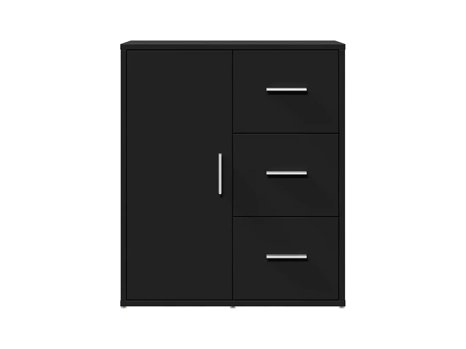 Credenze 2 pezzi nere 60x31x70 cm in legno ingegnerizzato