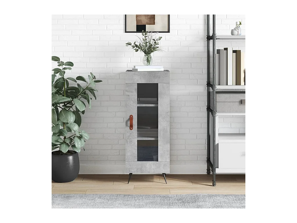 Buffet Gris béton 34,5x34x90 cm Bois d'ingénierie