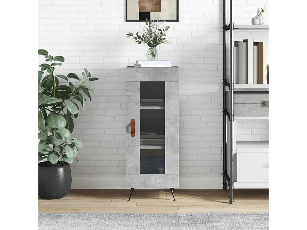 Credenza grigio cemento 34,5x34x90 cm in legno ingegnerizzato