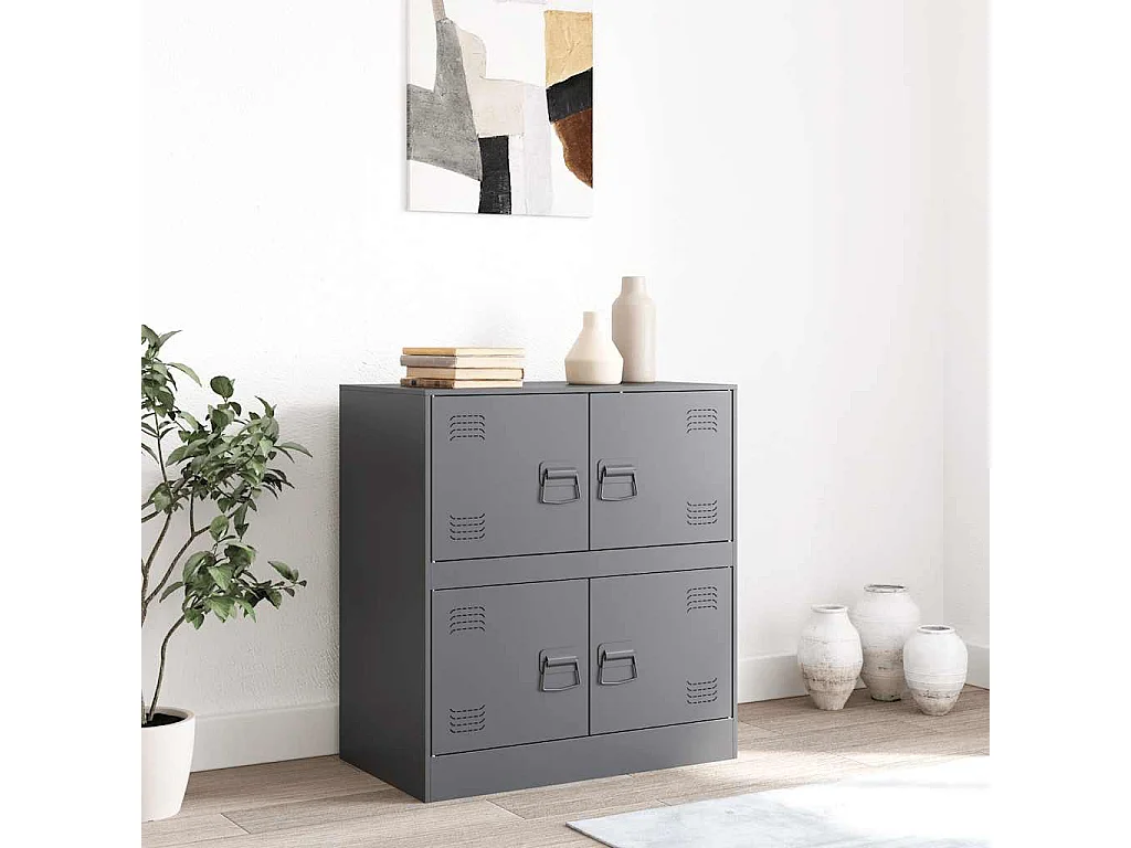 Buffet anthracite 67x39x73 cm acier