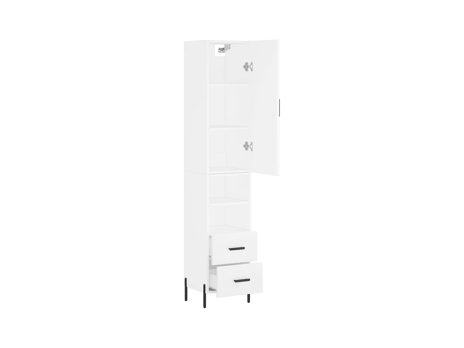 Wit hoog dressoir 34,5x34x180 cm Technisch hout