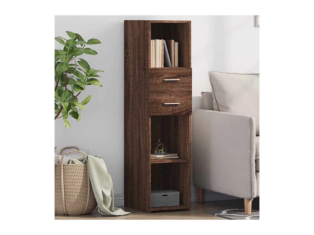 Buffet haut chêne marron 30x42,5x124 cm bois d'ingénierie