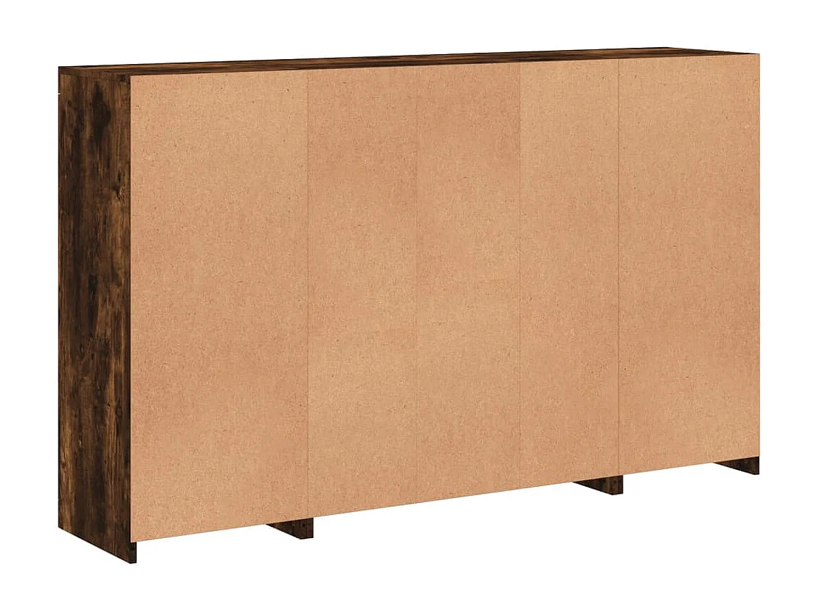 Sideboards mit LED-Beleuchtung 3-teilig geräucherte Eiche Holzwerkstoff