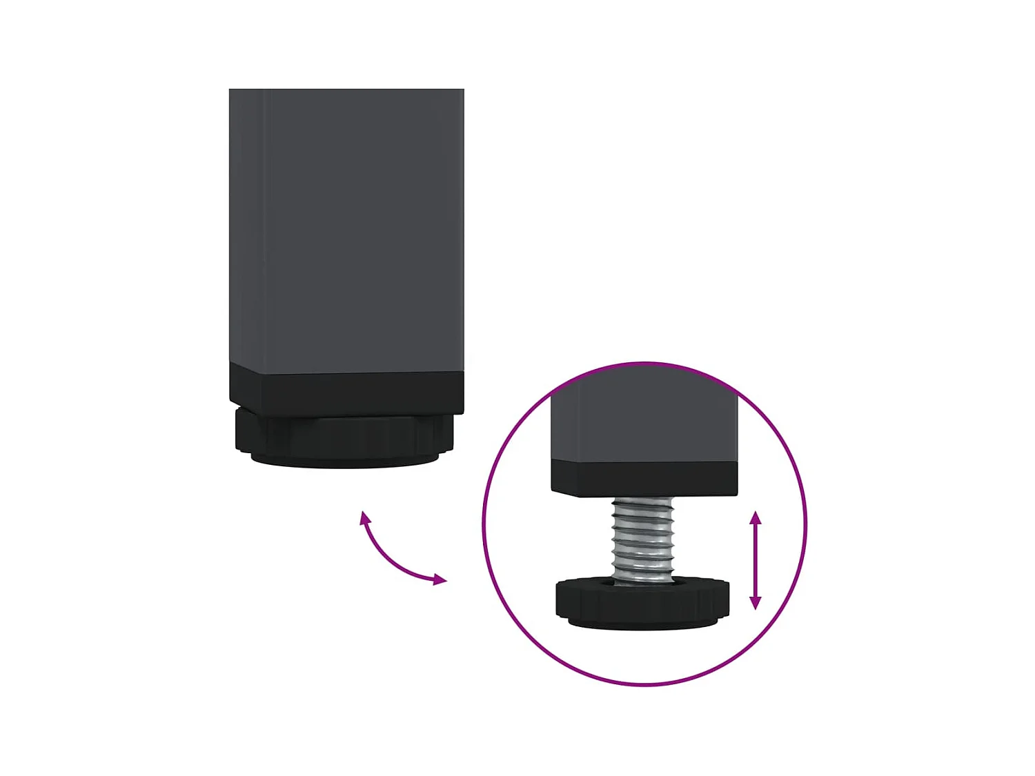 Buffet anthracite 68x39x79 cm acier