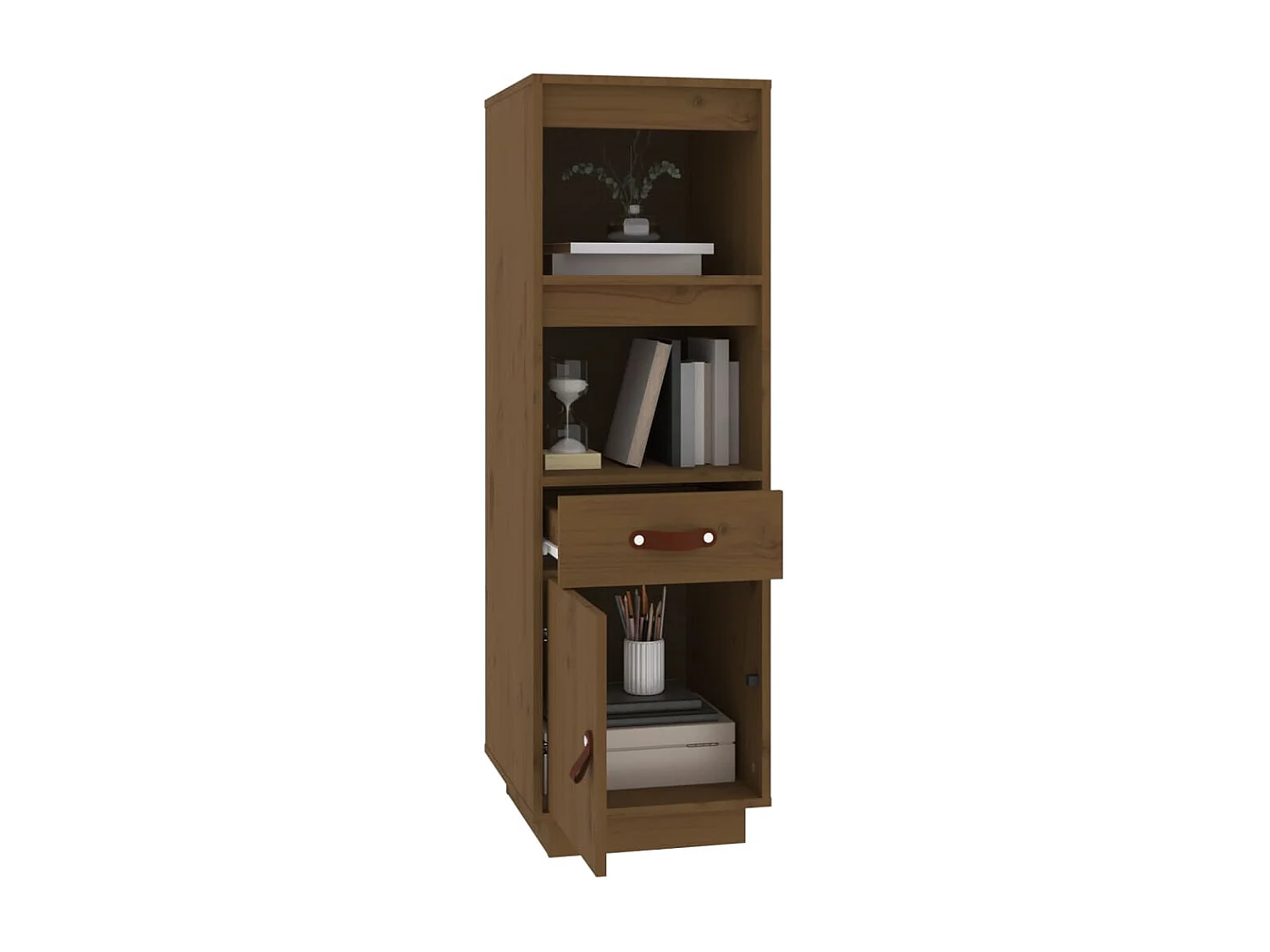 Buffet haut Marron miel 34x40x108,5 cm Bois massif de pin