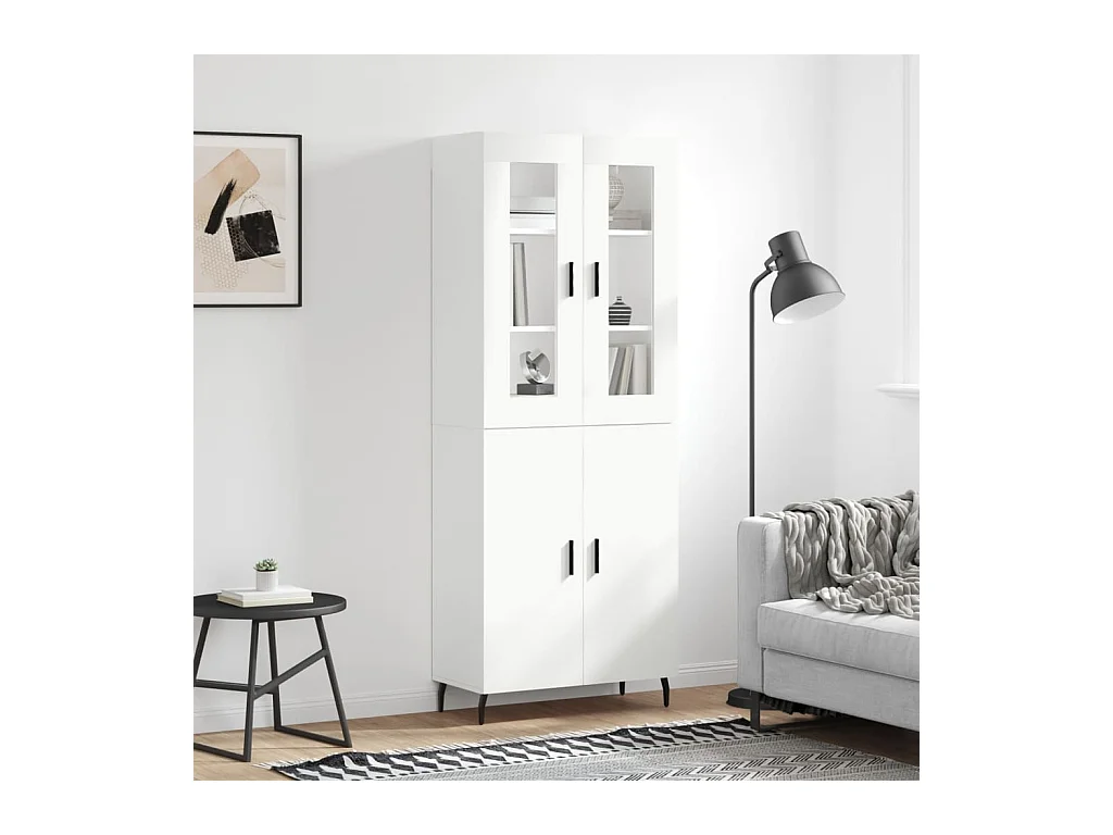 Wit hoog dressoir 69,5x34x180 cm Technisch hout