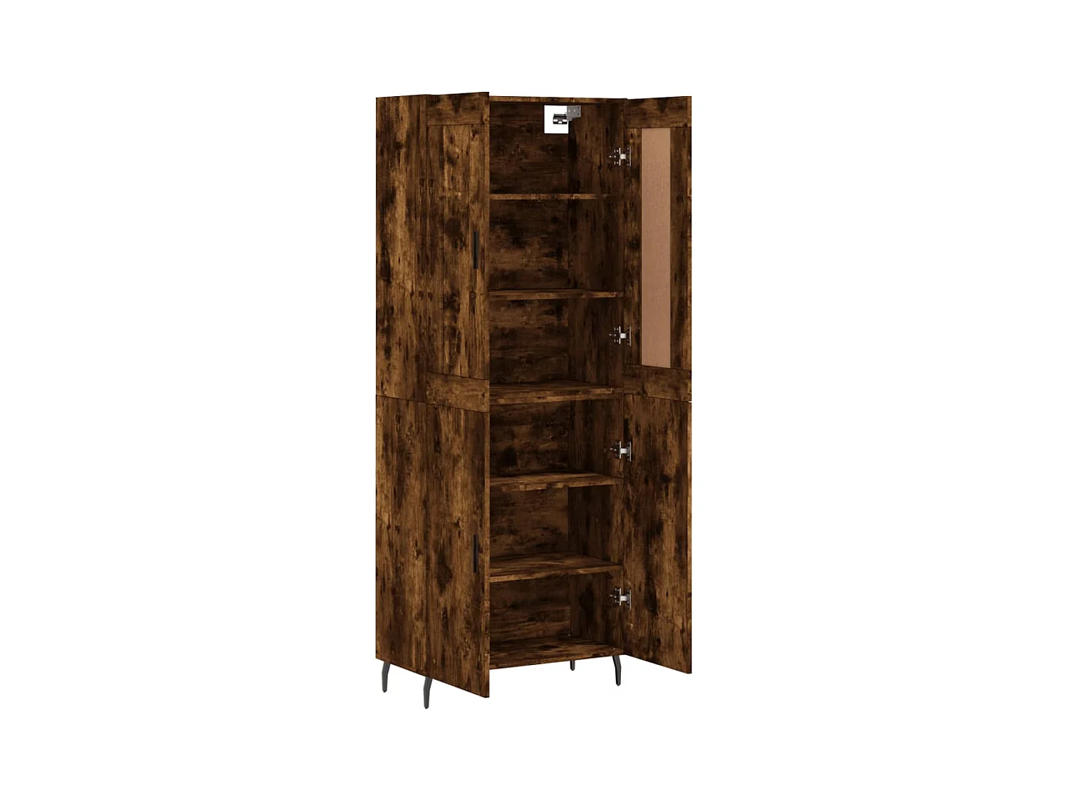 Buffet haut Chêne fumé 69,5x34x180 cm Bois d'ingénierie