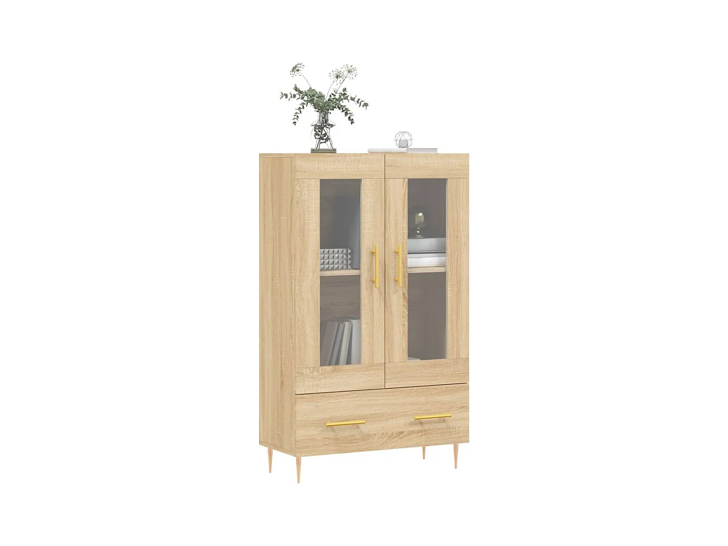 Buffet haut chêne sonoma 69,5x31x115 cm bois d'ingénierie
