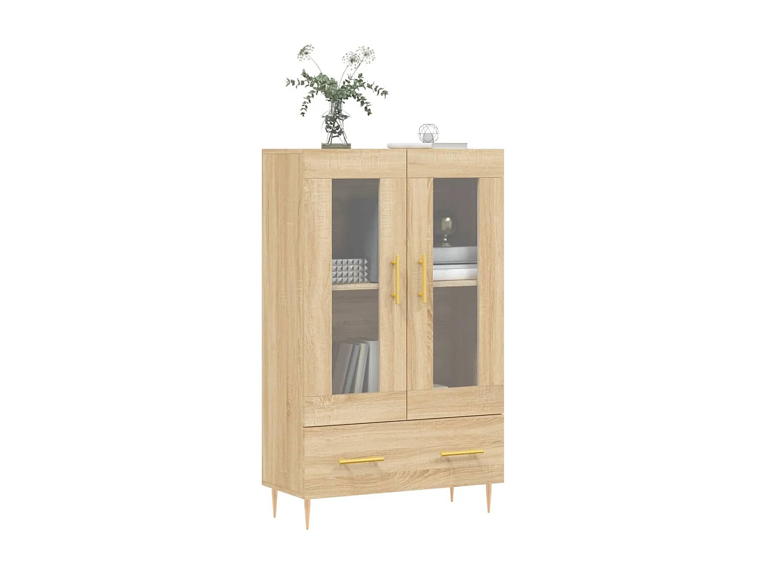 Buffet haut chêne sonoma 69,5x31x115 cm bois d'ingénierie