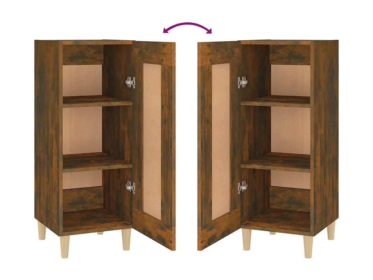 Sideboard aus geräucherter Eiche, 34,5 x 34 x 90 cm, Holzwerkstoff