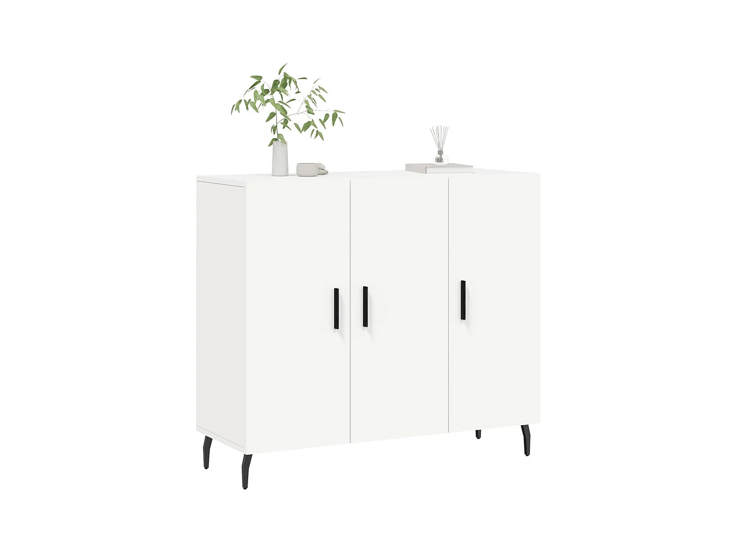 Credenza bianca 90x34x80 cm in legno ingegnerizzato