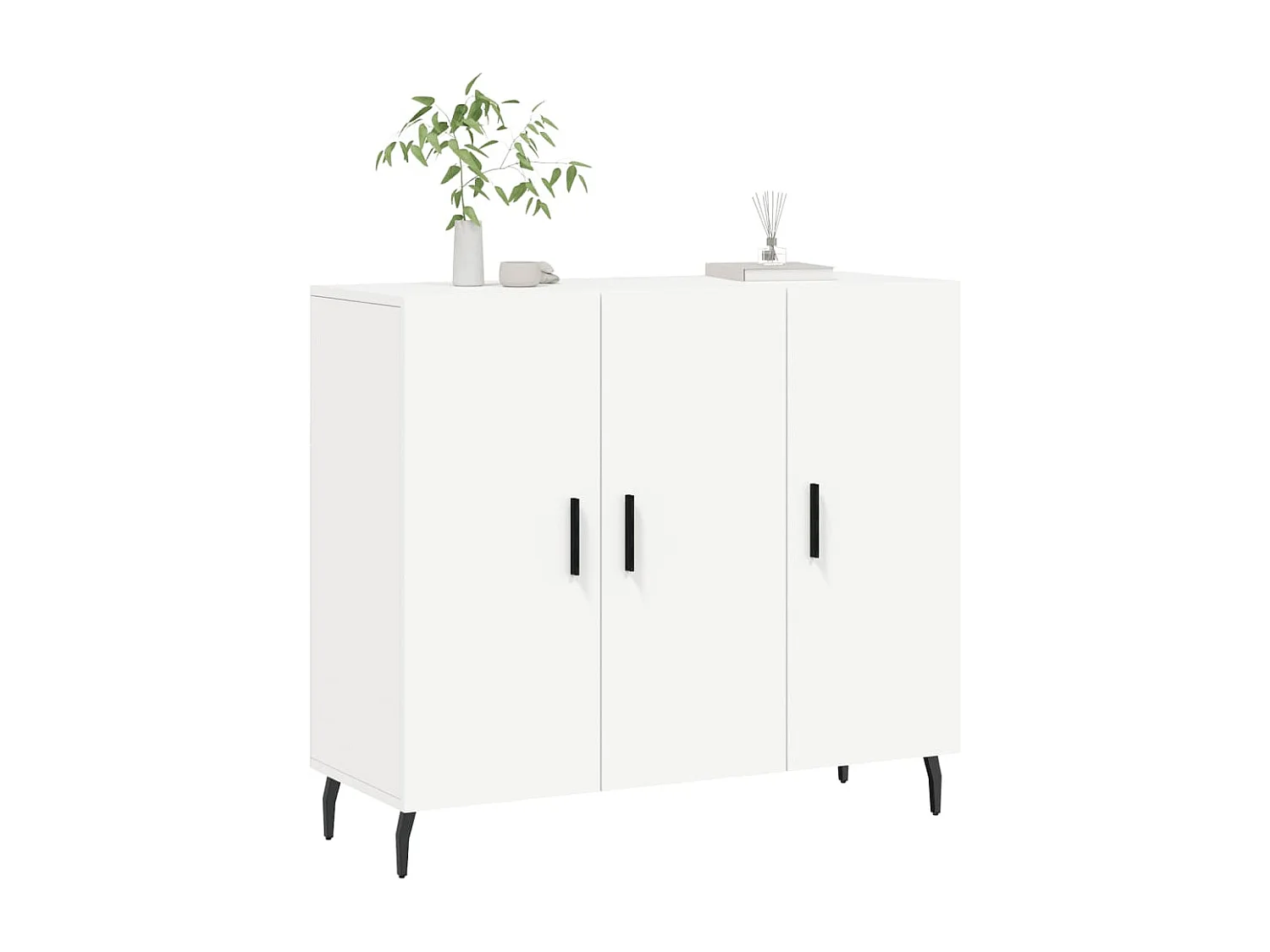 Buffet blanc 90x34x80 cm bois d'ingénierie