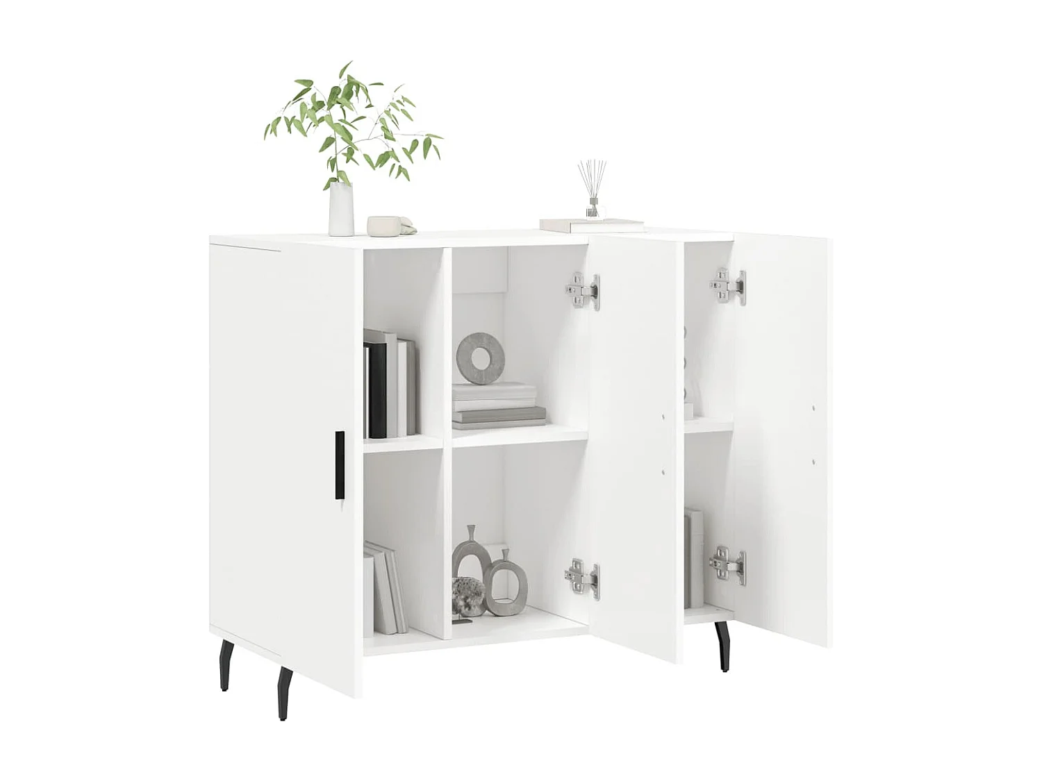 Buffet blanc 90x34x80 cm bois d'ingénierie