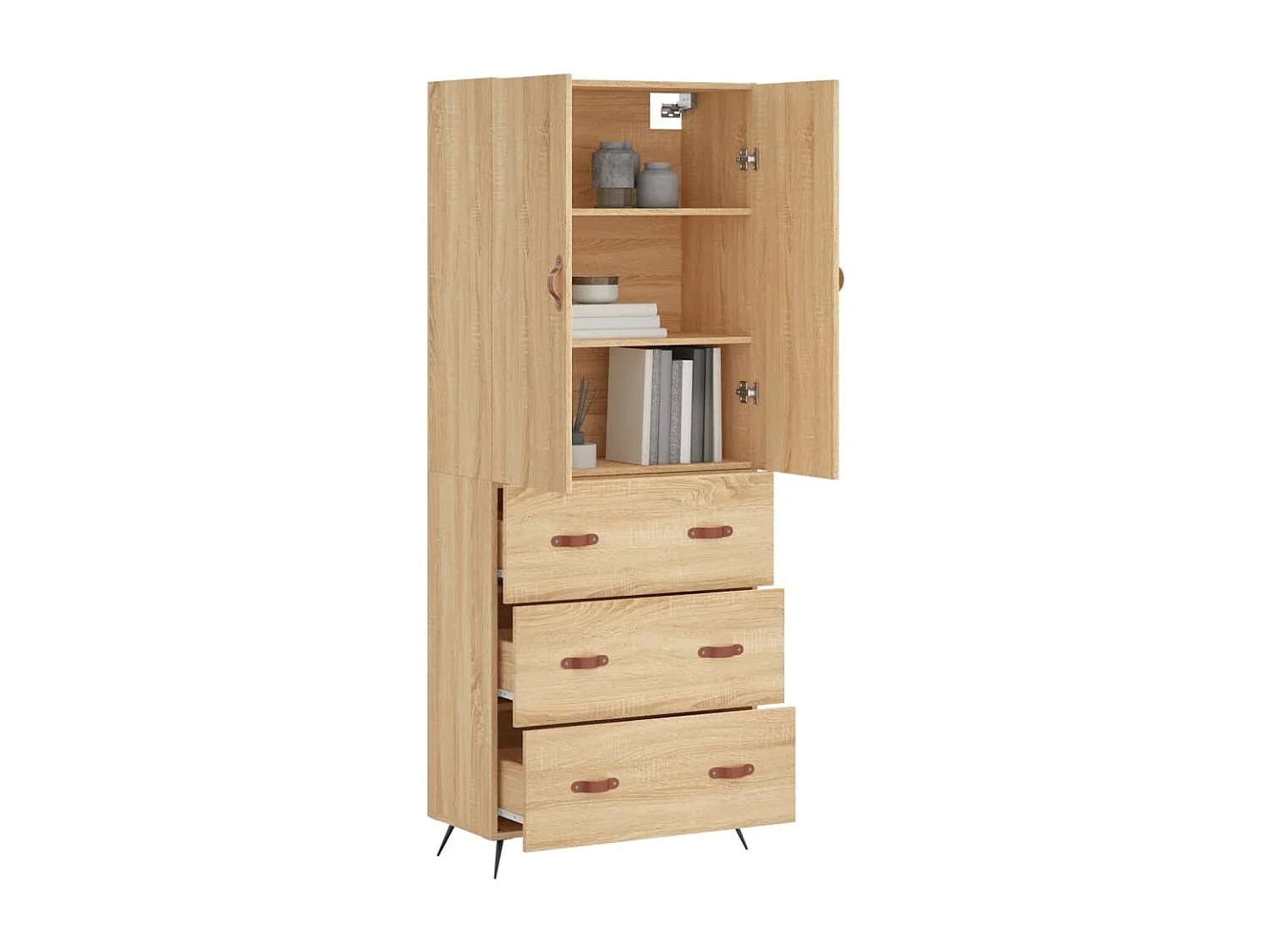 Buffet haut Chêne sonoma 69,5x34x180 cm Bois d'ingénierie