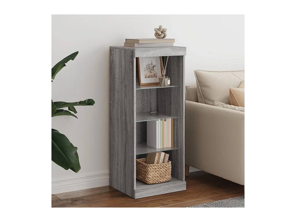 Buffet avec lumières LED sonoma gris 41x37x100 cm