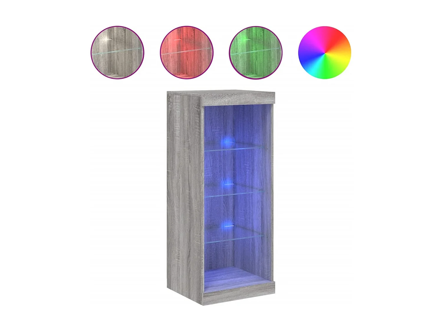 Buffet avec lumières LED sonoma gris 41x37x100 cm