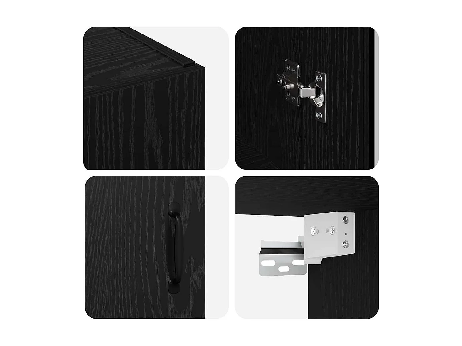 Pensili 2 pezzi Rovere Nero 69,5 x 34 x 90 cm