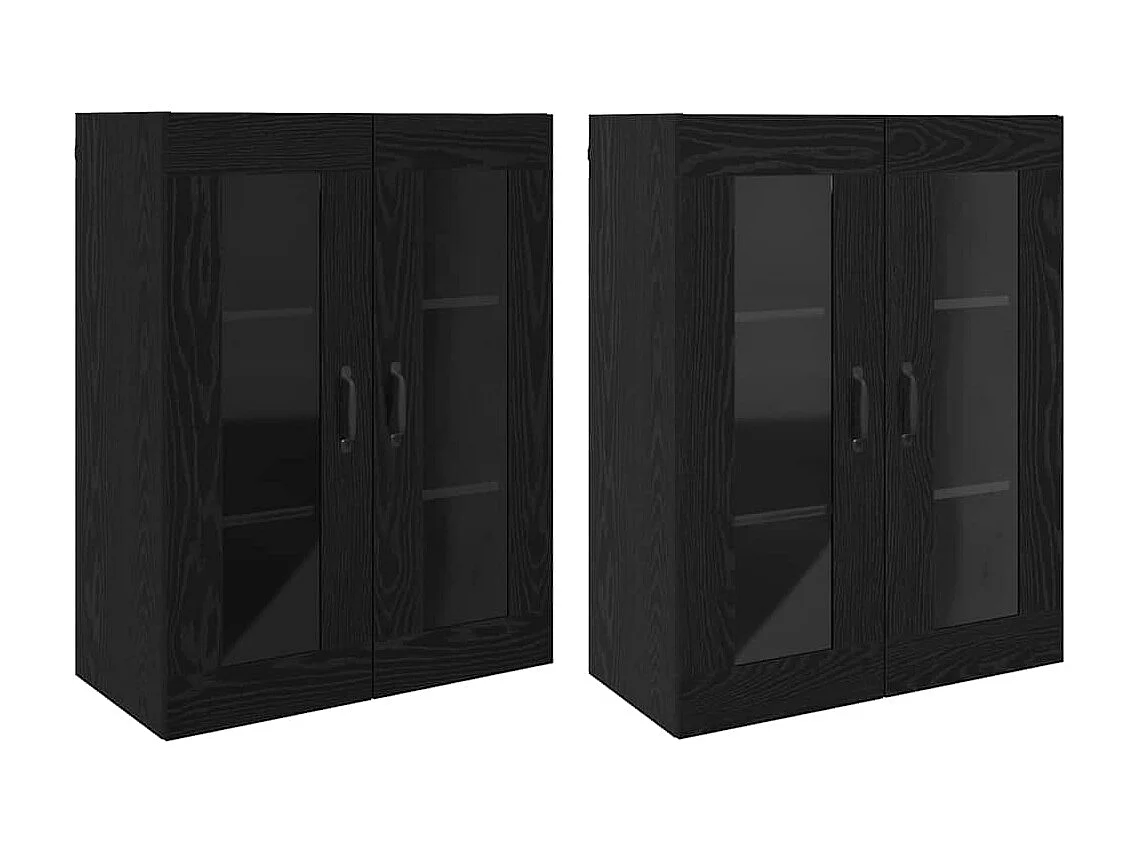 Wandschränke 2 Stk. Schwarze Eiche 69,5 x 34 x 90 cm