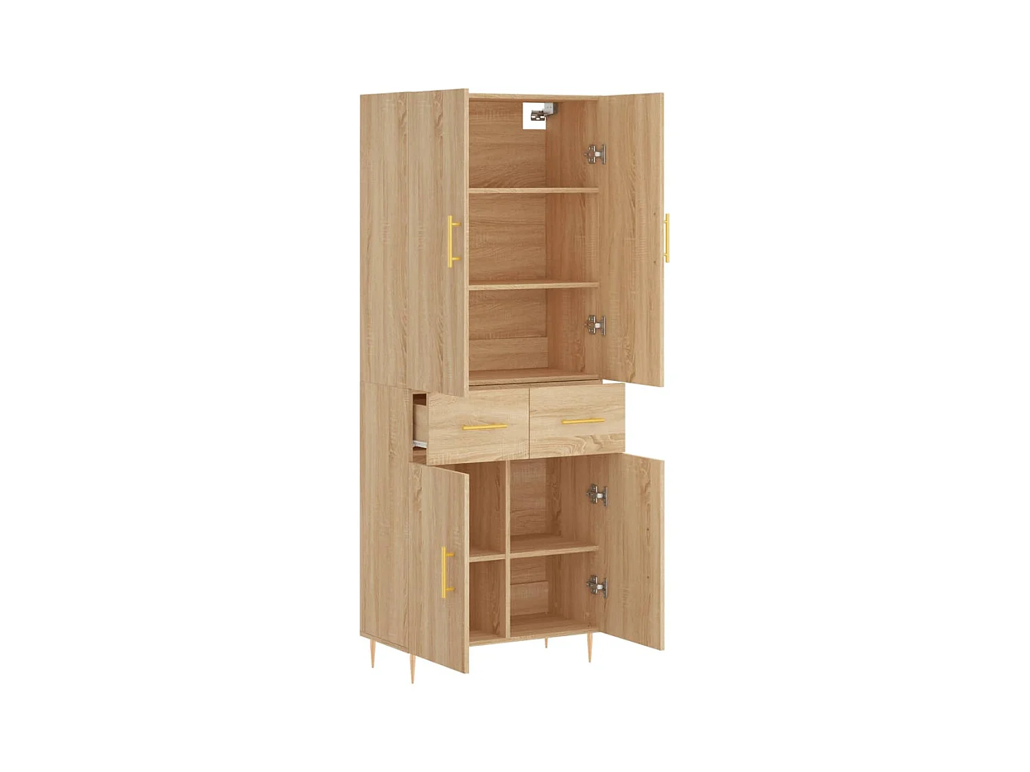 Credenza alta in rovere Sonoma 69,5x34x180 cm Legno ingegnerizzato