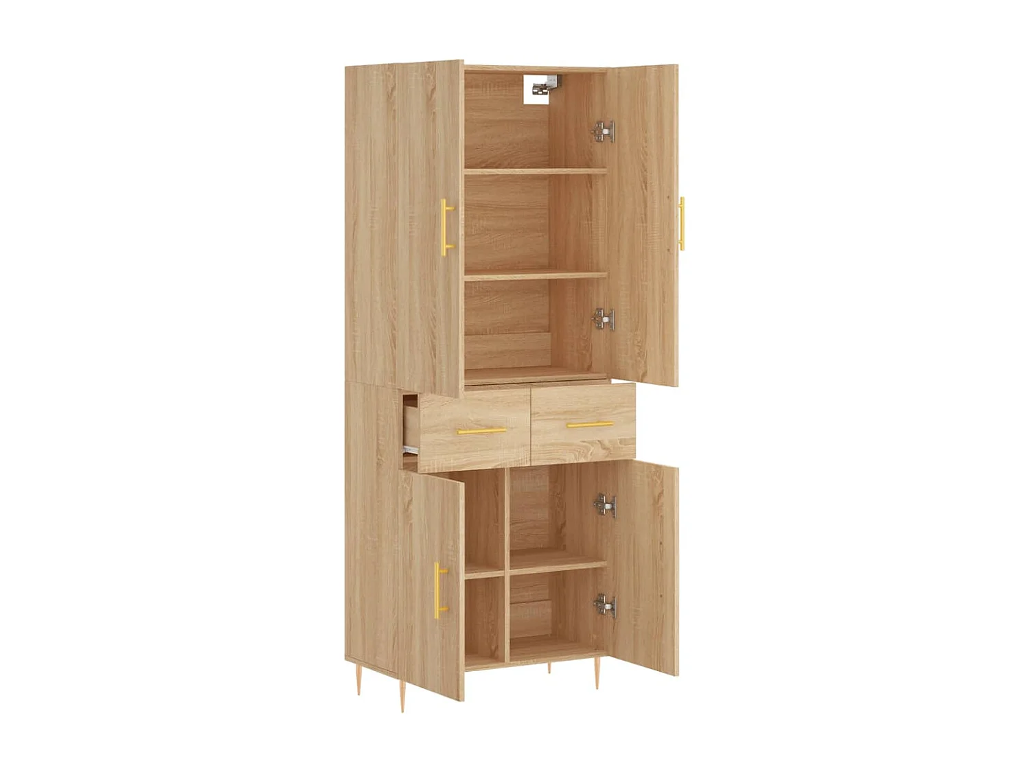 Credenza alta in rovere Sonoma 69,5x34x180 cm Legno ingegnerizzato