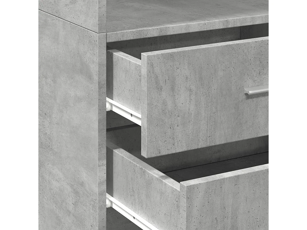 Buffet haut gris béton 45x42,5x185 cm bois d'ingénierie