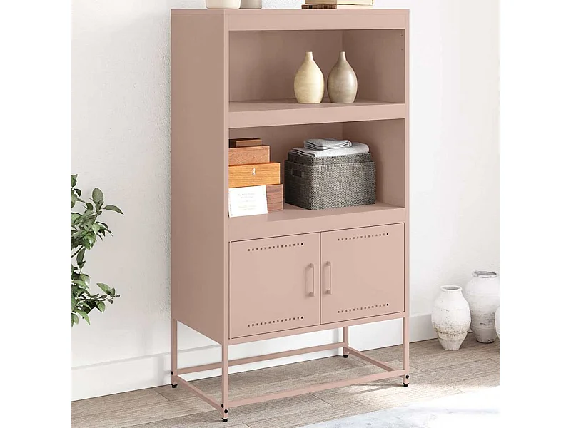 Aparador alto rosa 68,5x38,5x123,5 cm acero