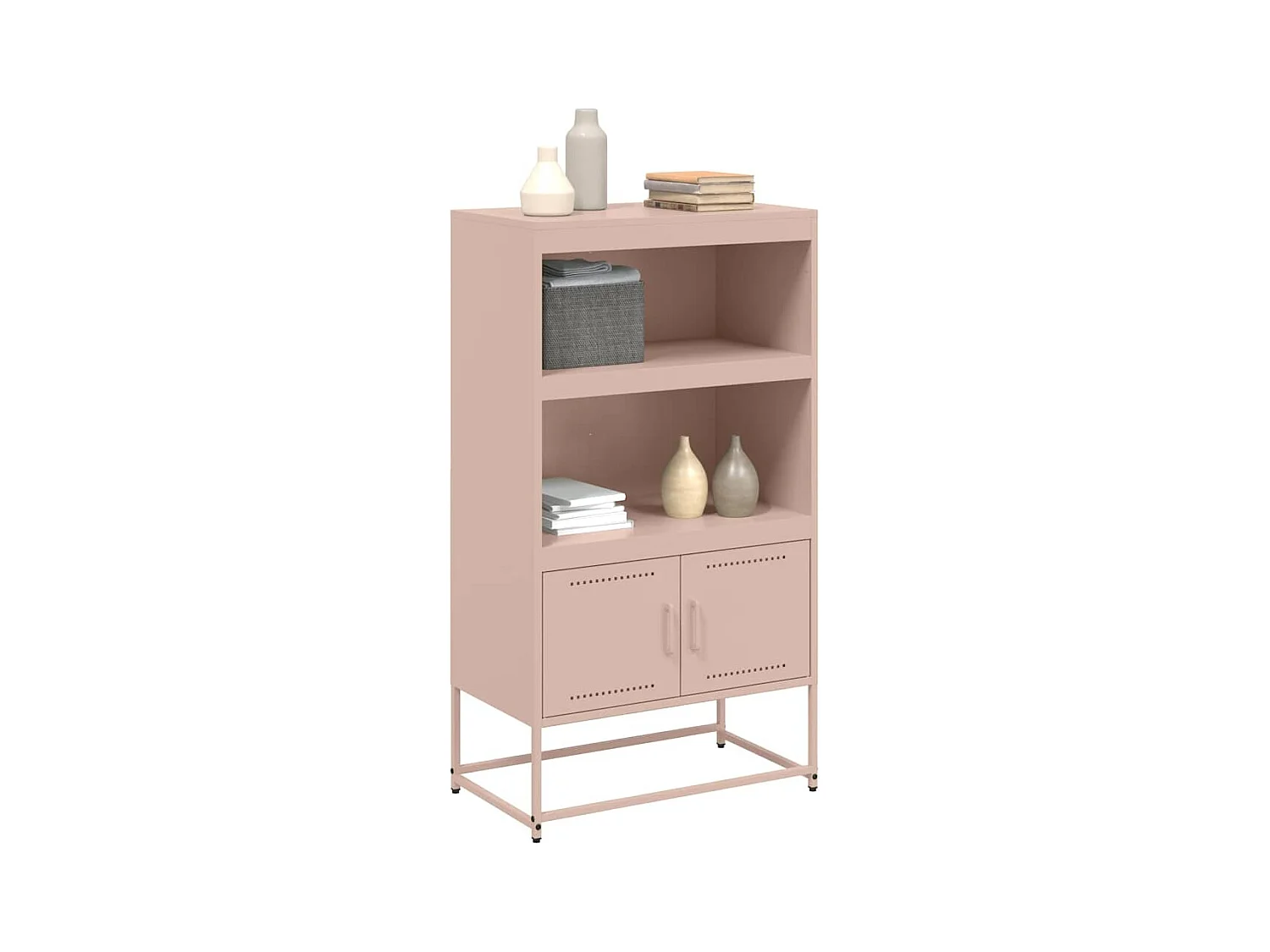 Buffet haut rose 68,5x38,5x123,5 cm acier