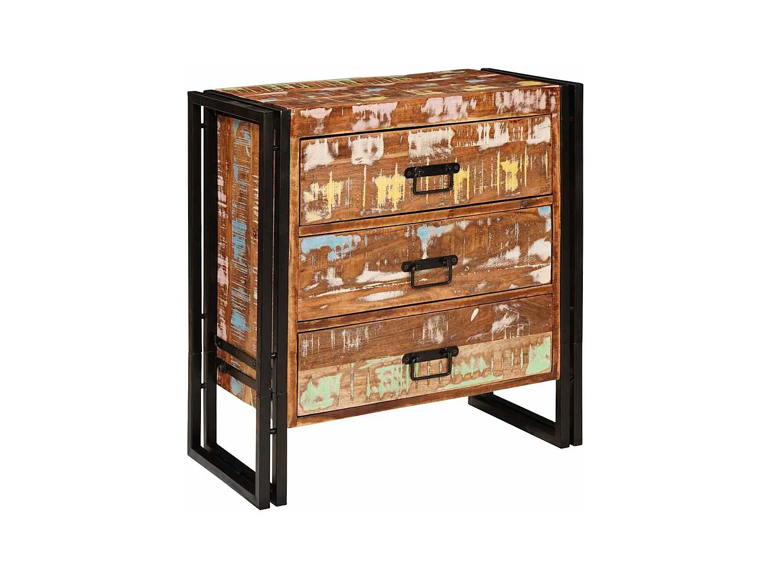 Credenza marrone 66 x 33 x 70 cm in legno massello di recupero