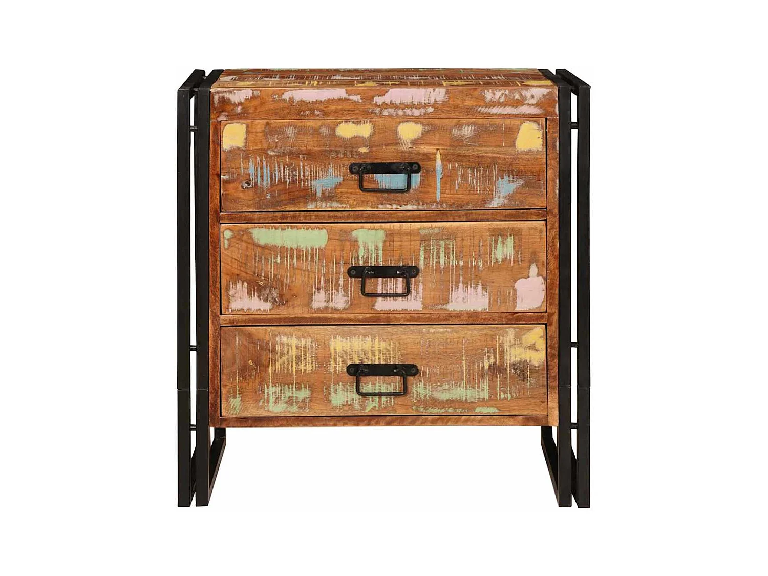 Credenza marrone 66 x 33 x 70 cm in legno massello di recupero