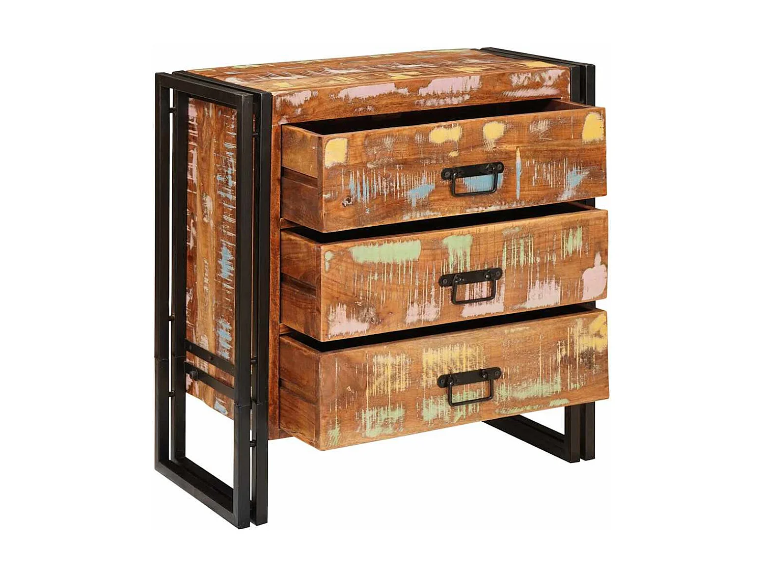 Credenza marrone 66 x 33 x 70 cm in legno massello di recupero