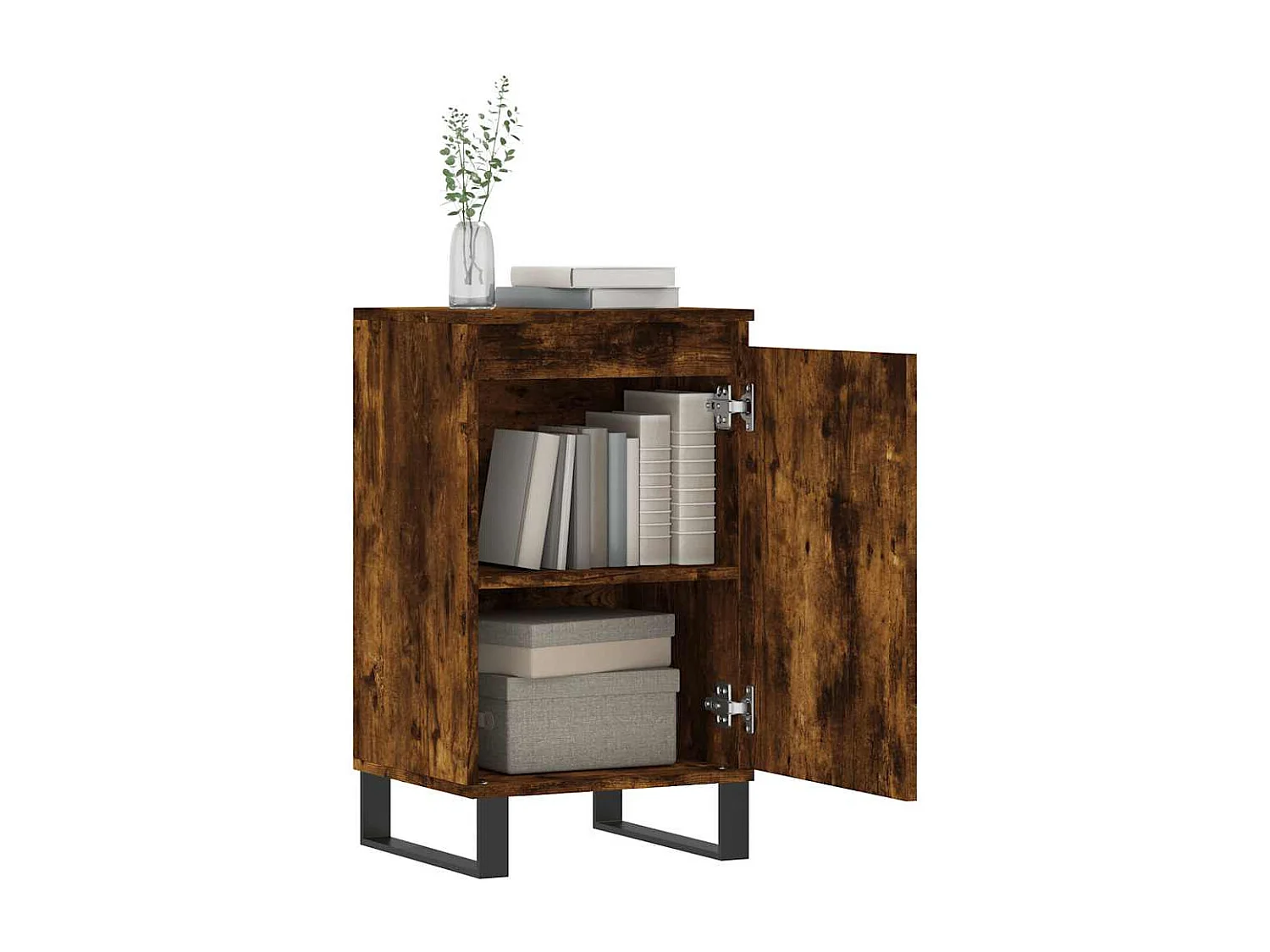 Buffet chêne fumé 40x35x70 cm bois d'ingénierie