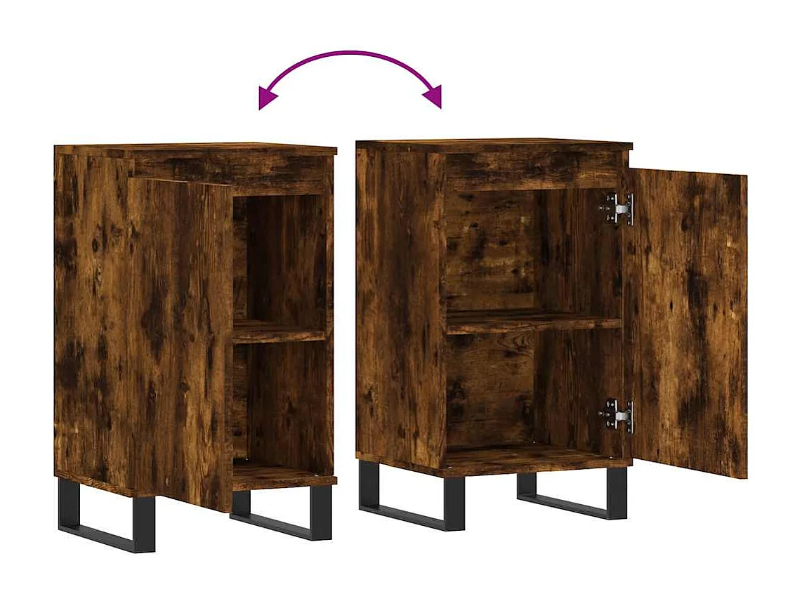 Buffet chêne fumé 40x35x70 cm bois d'ingénierie