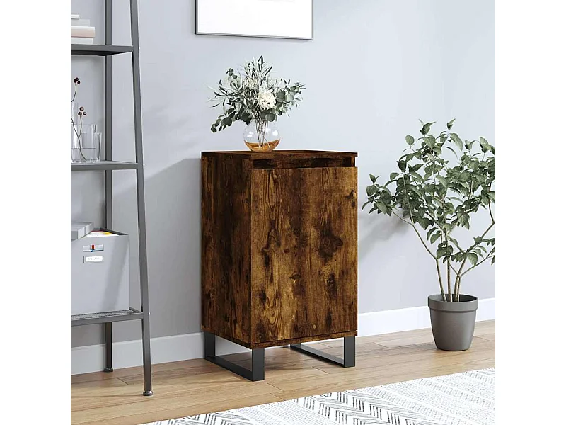 Buffet chêne fumé 40x35x70 cm bois d'ingénierie