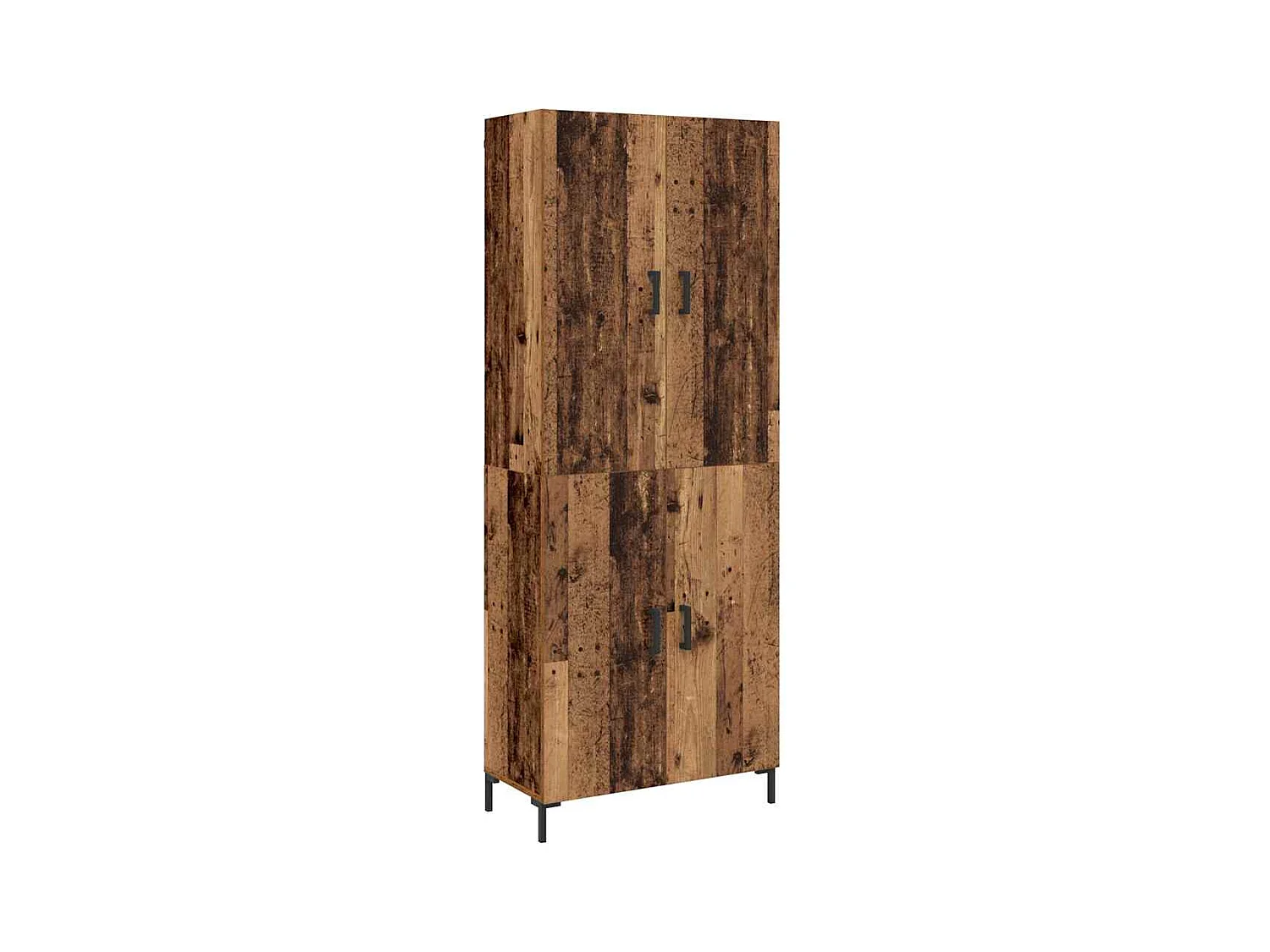 Hoge kast antiek hout 69,5 x 34 x 180 cm bewerkt hout