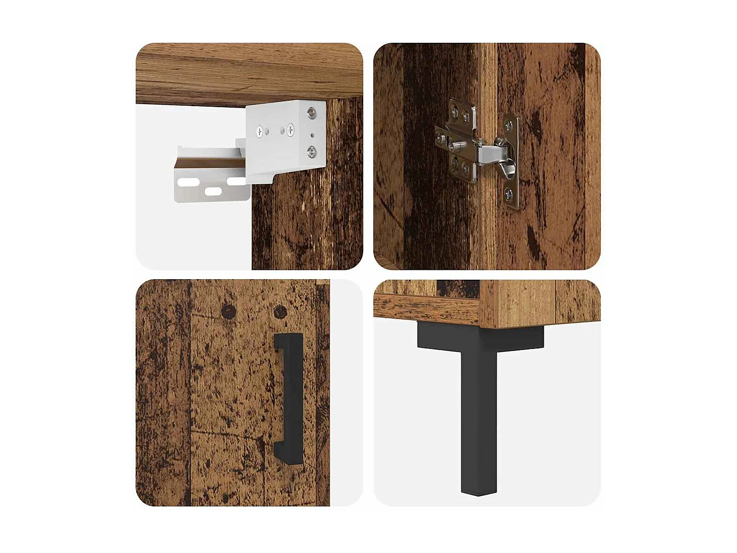 Mobile alto in legno antico 69,5 x 34 x 180 cm in legno ingegnerizzato