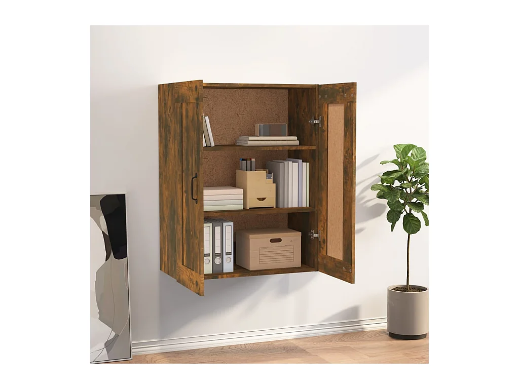 Armoire murale suspendue Chêne fumé 69,5x32,5x90 cm