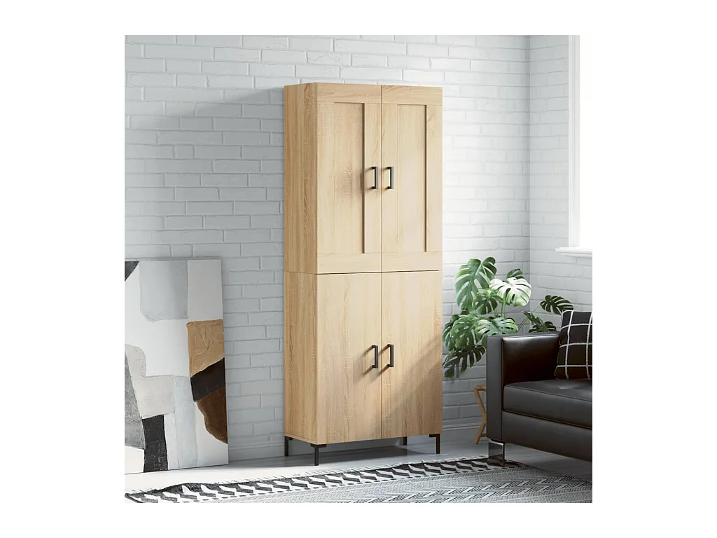 Hoog dressoir Sonoma eiken 69,5x34x180 cm Technisch hout