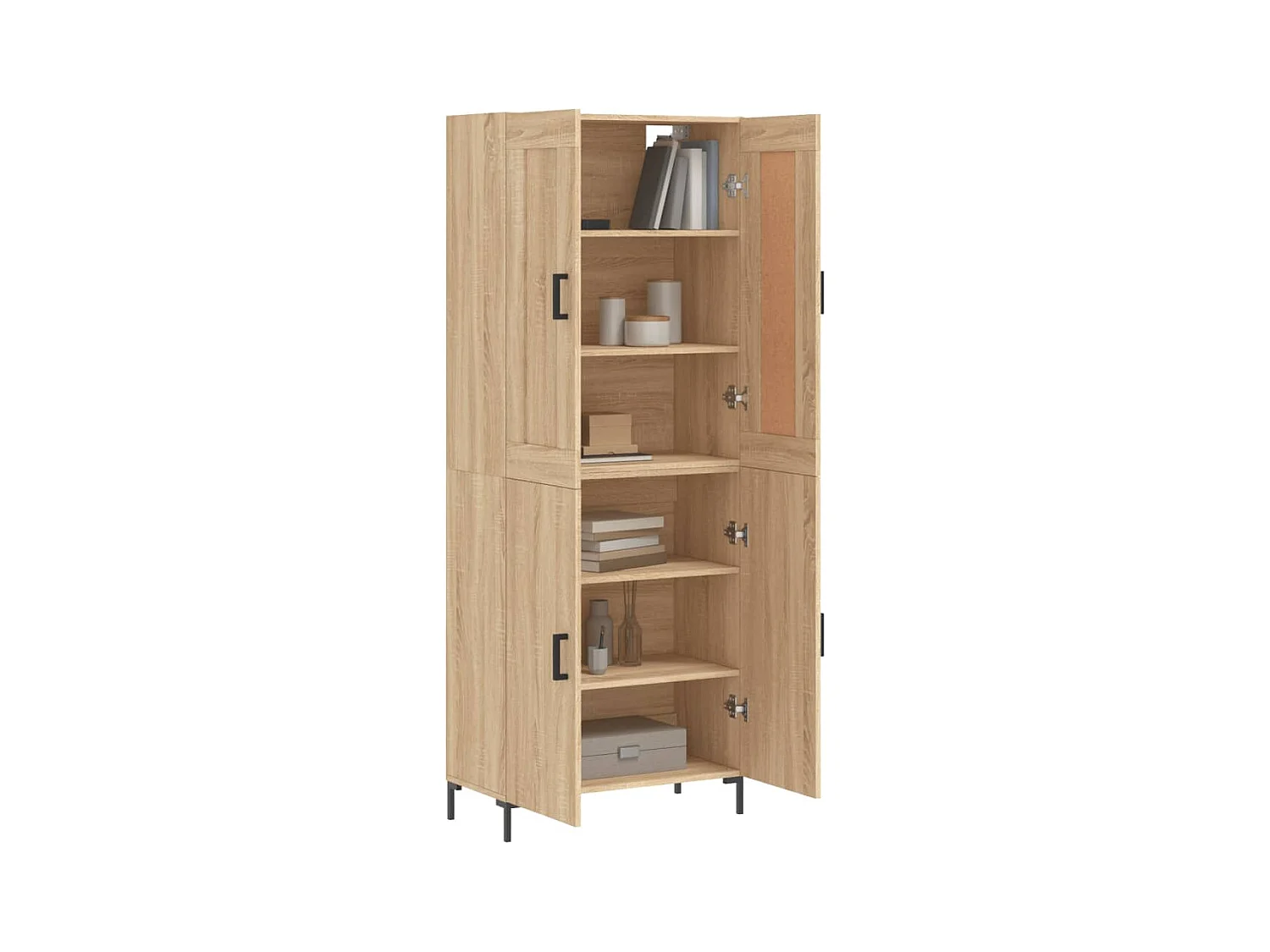 Hoog dressoir Sonoma eiken 69,5x34x180 cm Technisch hout
