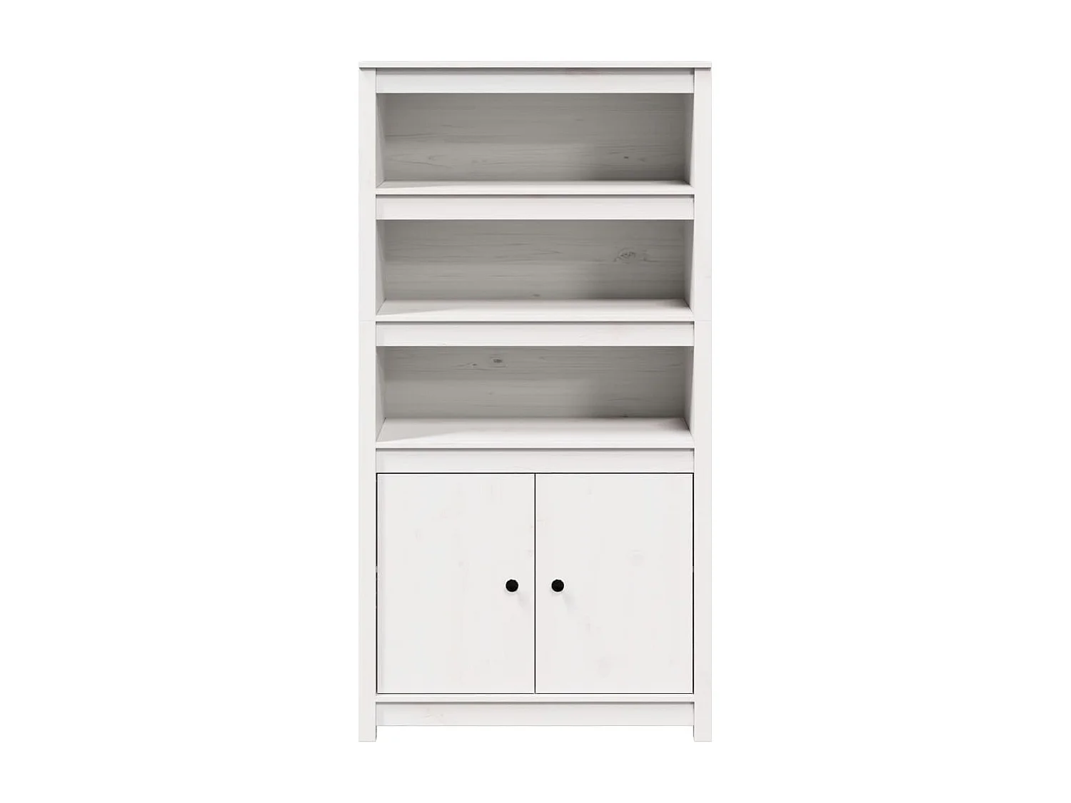 Buffet haut Blanc 80x35x154 cm Bois massif de pin