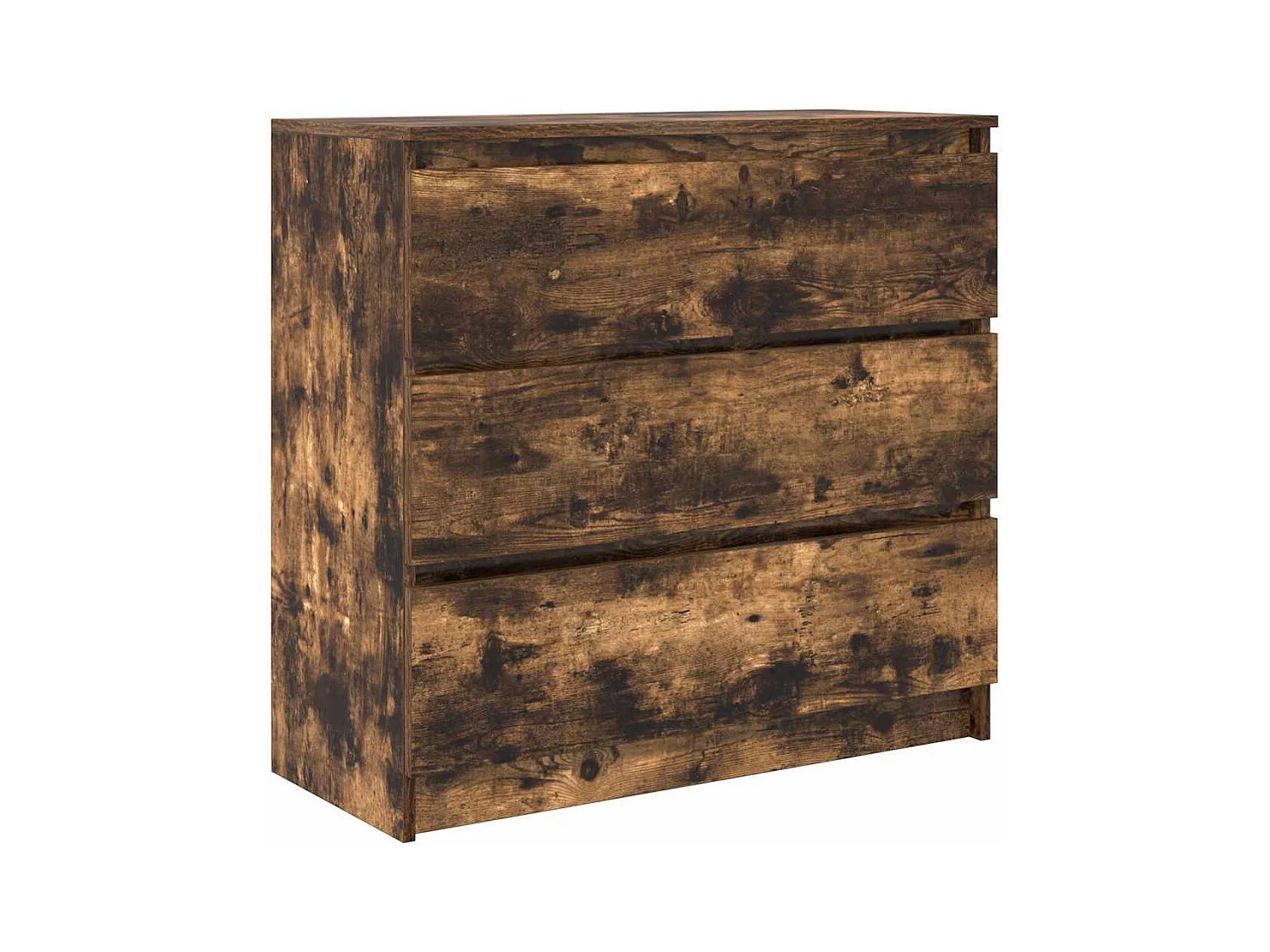 Aparador de roble ahumado 80x35x76 cm madera de ingeniería