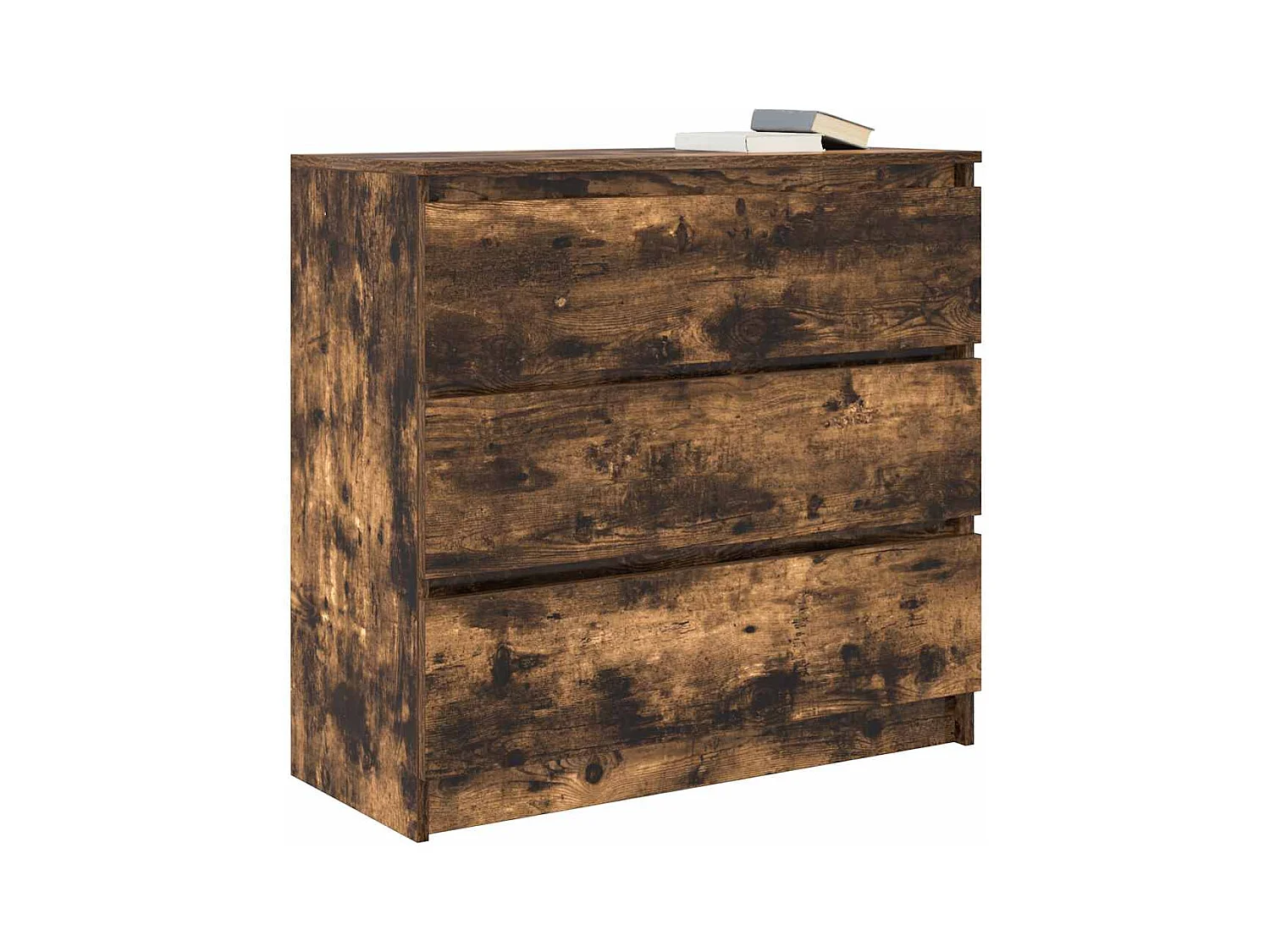 Aparador de roble ahumado 80x35x76 cm madera de ingeniería